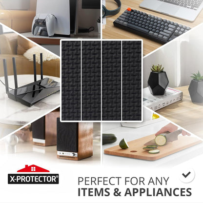 Non-Slip Furniture Grips: 8 Pcs Rubber Pads 1.5' x 5' by X-PROTECTOR Ideal Floor Protectors