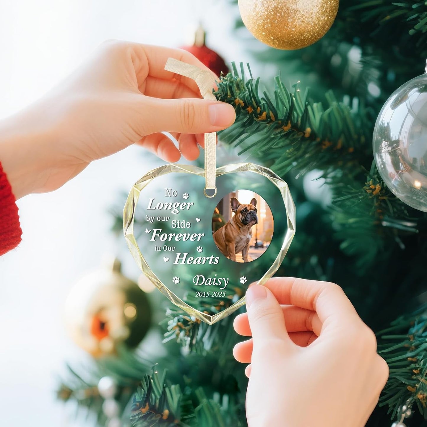 Personalized Pet Memorial Gifts - Custom Photo Name Ornaments - Sympathy Keepsake Gift for Loss of Loved One - Dog Memorial Gifts for Loss of Dog, Cat