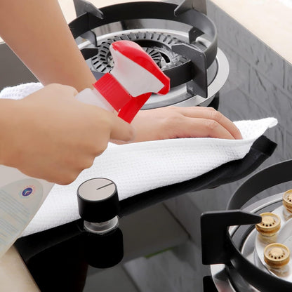 Homaxy 100% Cotton Waffle Weave Kitchen Dish Towels, Ultra Soft Absorbent Quick Drying Cleaning Towel, 13 x 28 Inches, 12-Pack, White