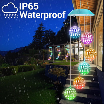 Toodour Solar Wind Chime, Color Changing Moroccan Ball Wind Chimes, LED Decorative Mobile, Gifts for Mom, Waterproof Outdoor Decorative Lights for Garden, Patio, Party, Yard, Outdoor Decorations