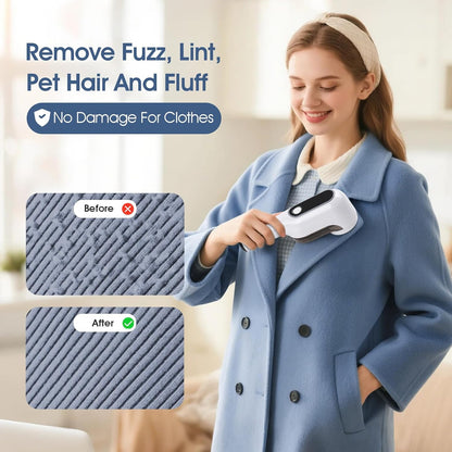 Rechargeable Electric Fabric Shaver Lint Remover with LED Display, Sweater Shaver 2- Speed to Remove Fuzz and Pill for Clothes, Furniture, Couch and Blanket(White)