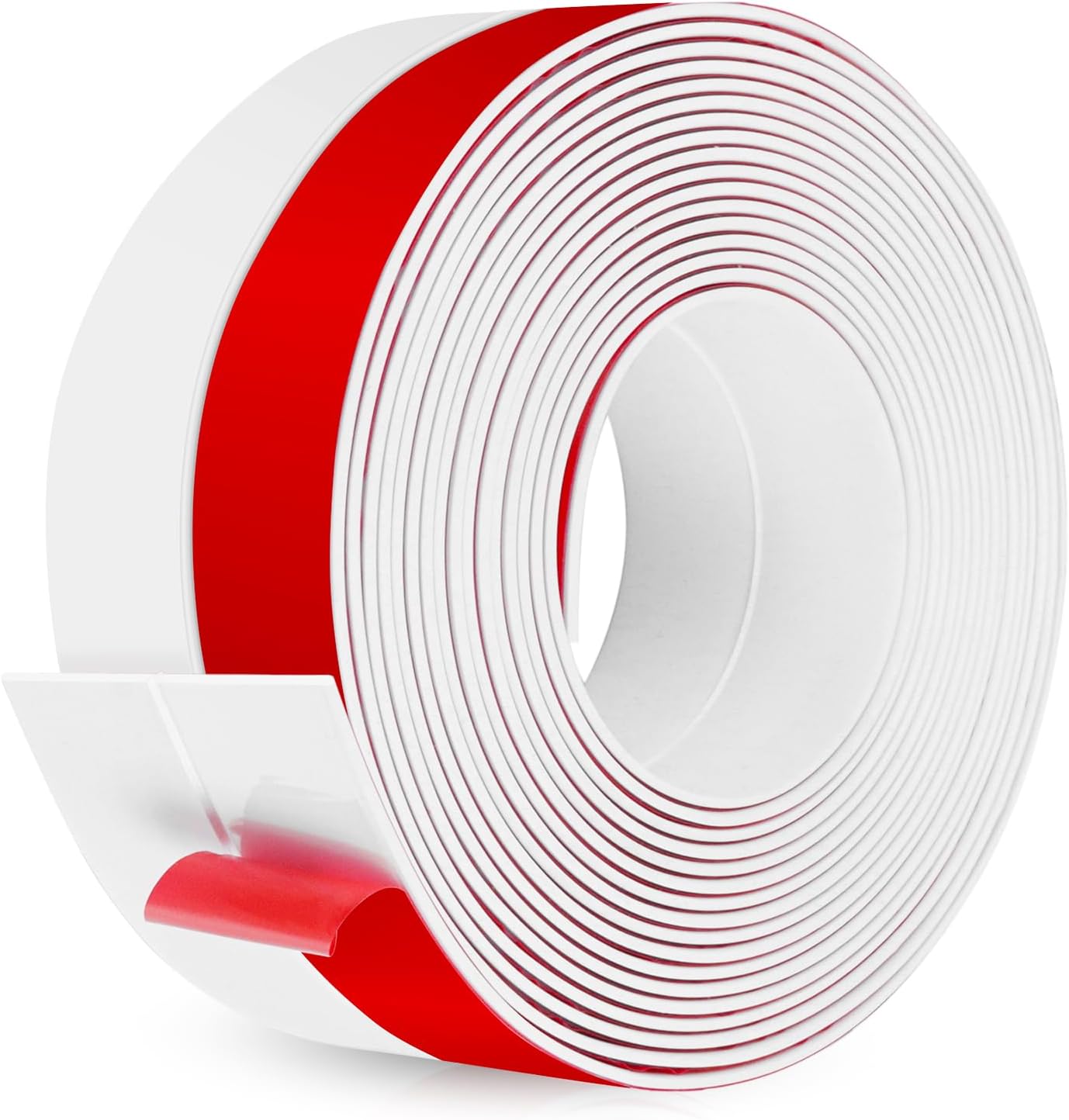 Weather Stripping Self Adhesive Door Draft Stopper Flexible Shower Door Bottom Seal Silicone Seal Strip for Sliding Glass Windows Side Gaps (White, 2 Inch Wide x 40 Feet Long)