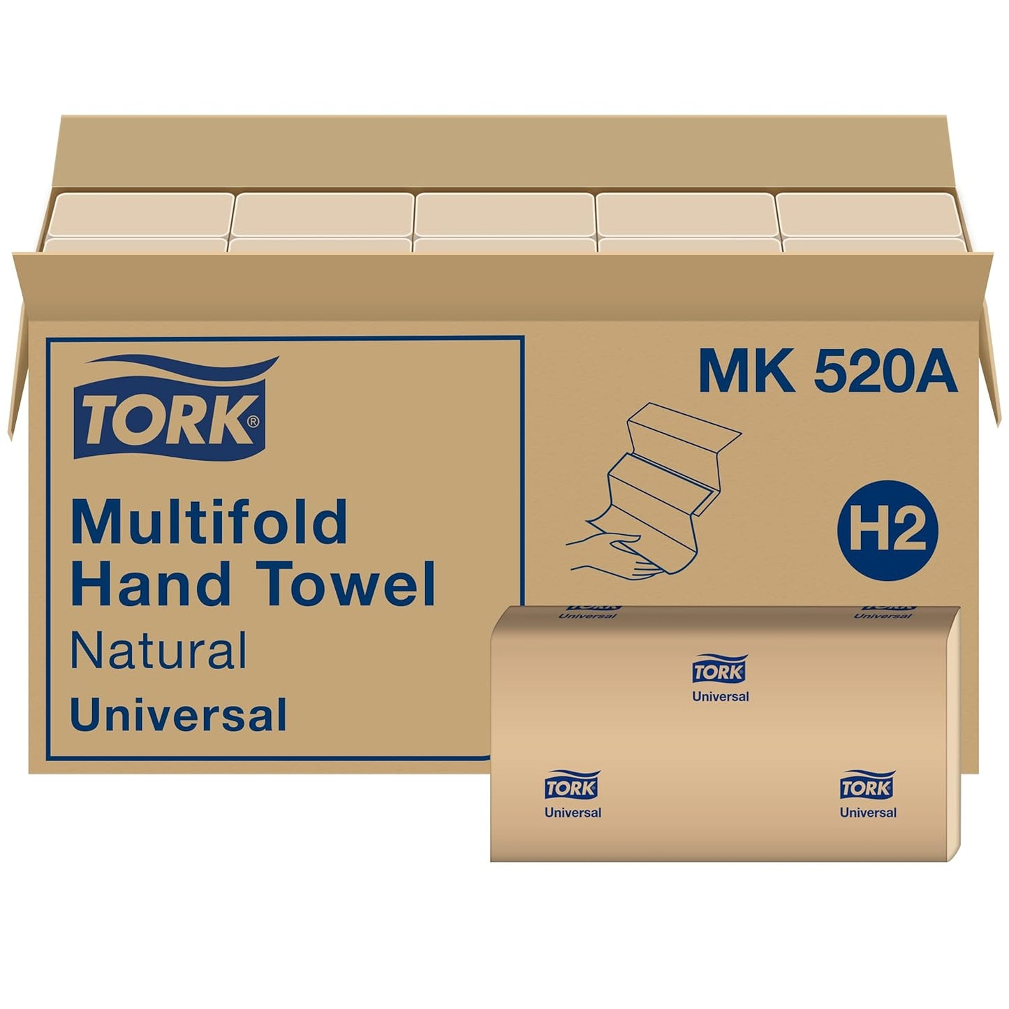 Tork Xpress Paper Towel Dispenser and Tork Multifold Hand Towel Natural H2