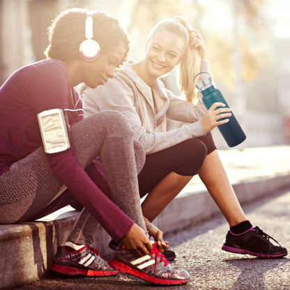 Neihepal 20 oz Insulated Water Bottles Bulk 4 Pack,Stainless Steel Double Wall Sport Bottle with Lid of Handle,Metal Reusable Thermoses Flask for School,Cyclists,Hikers,Gift (Dark Night,Set of 4)