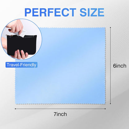 60-Pack Microfiber Cleaning Cloths for Glasses, 6x7 Inch Premium Lens Cleaning Cloth for Screens, Cameras, Eyeglasses, Cell Phone, LCD TV Screens，Black，Grey and Light Blue