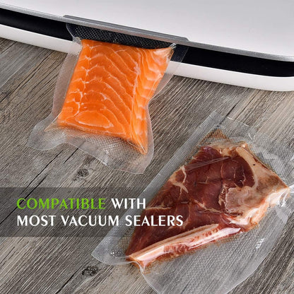 Vacuum Sealer Bags For Food, 6 Pack 3 Rolls11"x20' +3 Rolls 8"x20' Commercial Grade BPA Free Bag Rolls, Durable Customized Size Food Vac Bags for Storage and Sous Vide Cooking，Puncture Prevention