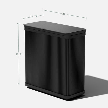 Veradek Tambour Series Outdoor Trash Can with Lid – All-Weather Waste Bin for Patio, Pool, BBQs & Parties | Durable Dual Bag System up to 30 Gallons | Modern Design for Backyard or Deck