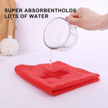 Tricol Clean Microfiber Cleaning Cloth, 16in*16in, 12 Pack Ultra-Thick Cleaning Rags, Super Absorbent, Lint Free & Streak Free Cleaning Towels for Car, House, Kitchen, Office