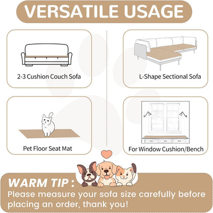 OTOB Sofa Covers for 3 Cushion Couch Washable, Fuzzy Non Slip Pet Friendly Couch Cover Protector Love Seat, All Seasons Soft Plush Furniture Bed Mats Sofa Slipcovers (Coffee, 31.5" x 70.9'')
