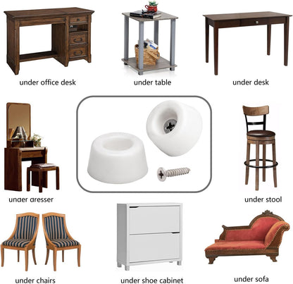 20pcs Round Furniture Pads,ULIFESTAR Furniture Feet Glides Sliders Carpet Saver Hardwood Floor Protectors Surface Protection for Chair Leg Caps Non Slip Furniture Grippers (White)