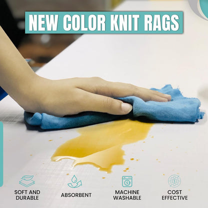 Premium Color Knit Cleaning Rags (25 lbs. Bag) – Shop Rags Bulk for Workshops, Mechanics, Painters, and Home Use, Multipurpose Cotton T-Shirt Rags