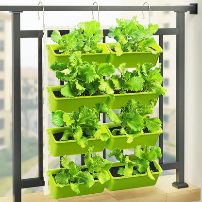 LOYALHEARTDY Vertical Garden Wall Planter Wall Mounted Planter 4-Tier Vertical Garden Planters for Growing Strawberries, Flowers, Vegetables, Herbs Indoor/Outdoor Decoration (Light Green)