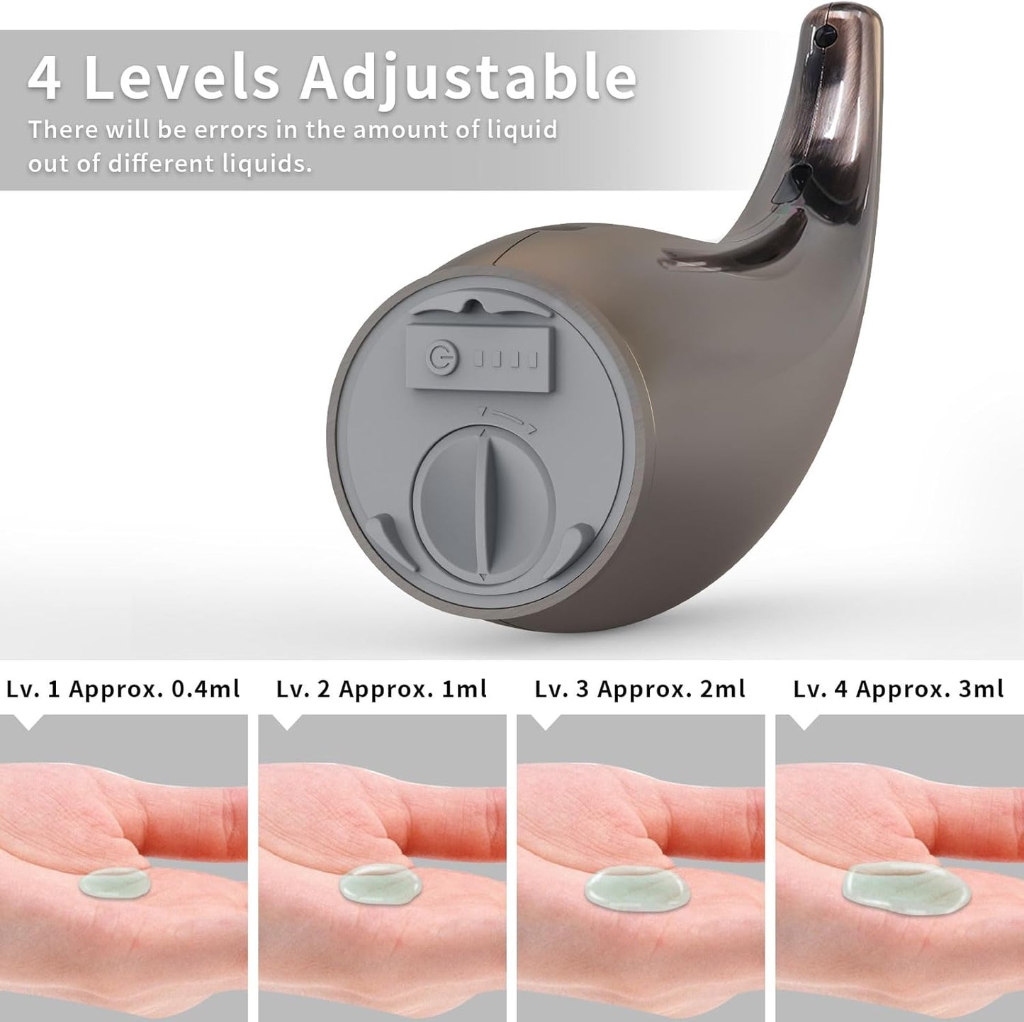 Automatic Liquid Soap Dispenser,300ML Touchless 4 Gear Adjustable, Countertop Electric Battery Operated Hand Soap Dispenser with Sensor for Bathroom,Kitchen,Office（Red Copper）