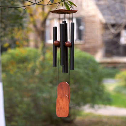 Wind Chimes for Outside Deep Tone, 36in Sympathy Wind Chimes Outdoor Clearance, Gifts for Mother's Day and Christmas, Outdoor Decor for Garden, Patio, Yard（Wood Wind Chime, Black）
