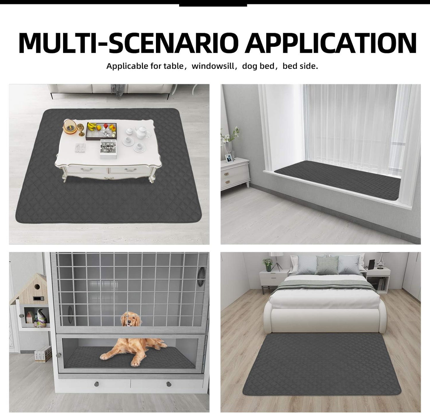 Easy-Going Sectional Couch Covers for Dogs L Shape Sofa Cover Reversible Sofa Slipcover Chaise Lounge Cover Furniture Protector Cover for Pets Dog Cat (42 x 68 inches, Dark Gray/Dark Gray)