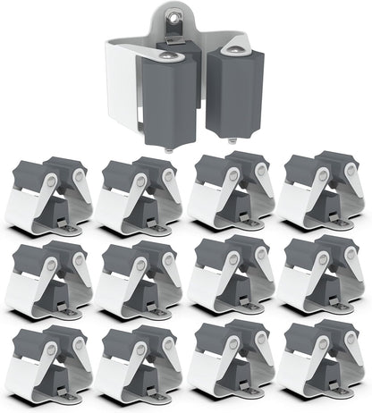 3-H Broom Holder Wall Mount 12 Pack, Mop and Broom Holder Wall Mount for Hanging and Organizing Shovel,Rake,Brush,Yard Tools in Laundry Room Garden Garage (grey)