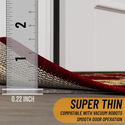 Ottomanson 7' x 8' Non-Slip Rug Pad Gripper 1/4 Inch Thick Dual Surface Felt + Rubber Gripper - Safe for All Floors, Brown