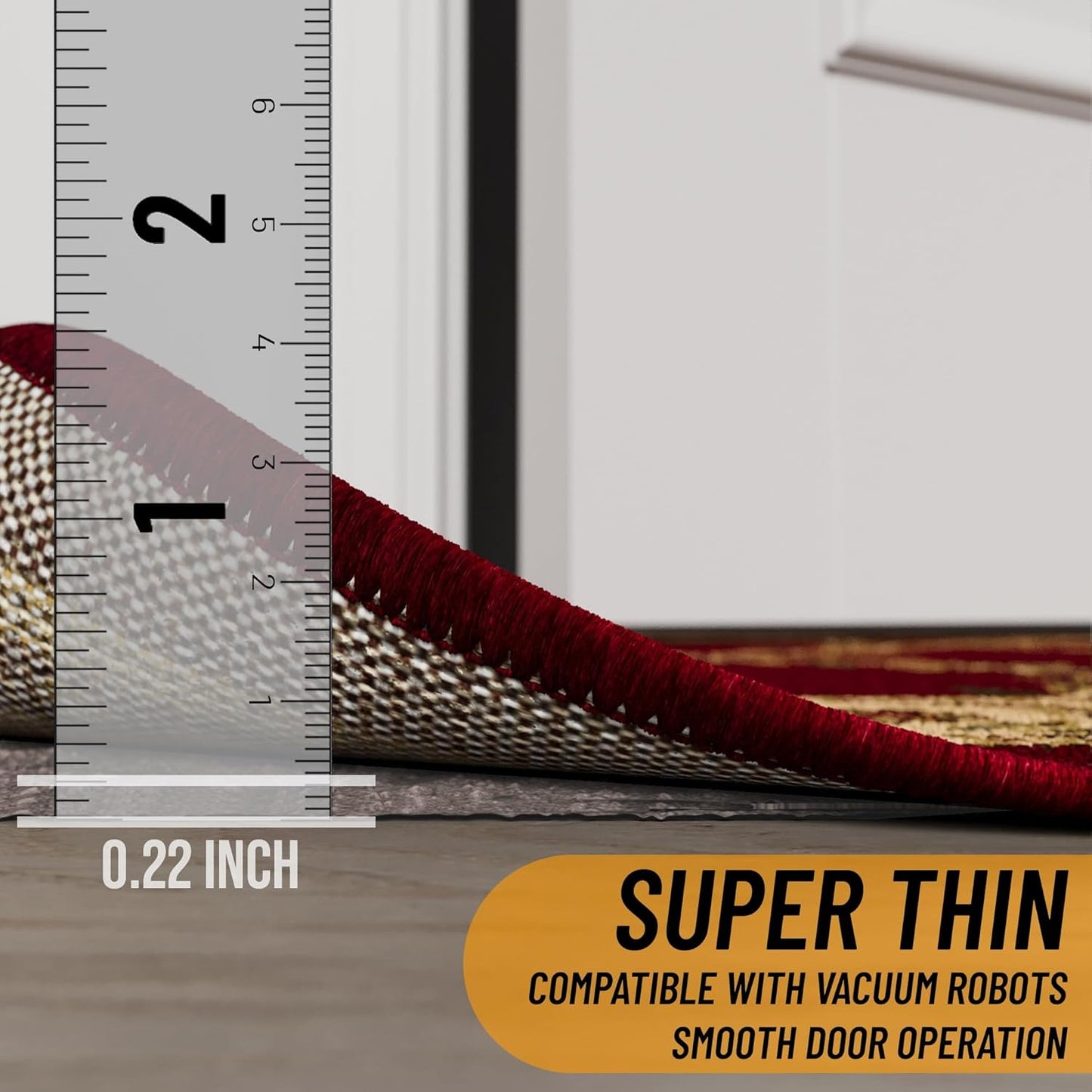 Ottomanson 3' x 12' Non-Slip Rug Pad Gripper 1/4 Inch Thick Dual Surface Felt + Rubber Gripper - Safe for All Floors, Brown