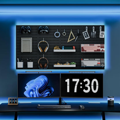 Pegboard Combination Kit, 25.2" x 50.4" Wall Mounted Storage Set with 8 Pegboards & 40 Accessories Hanging, Peg Boards Organizer