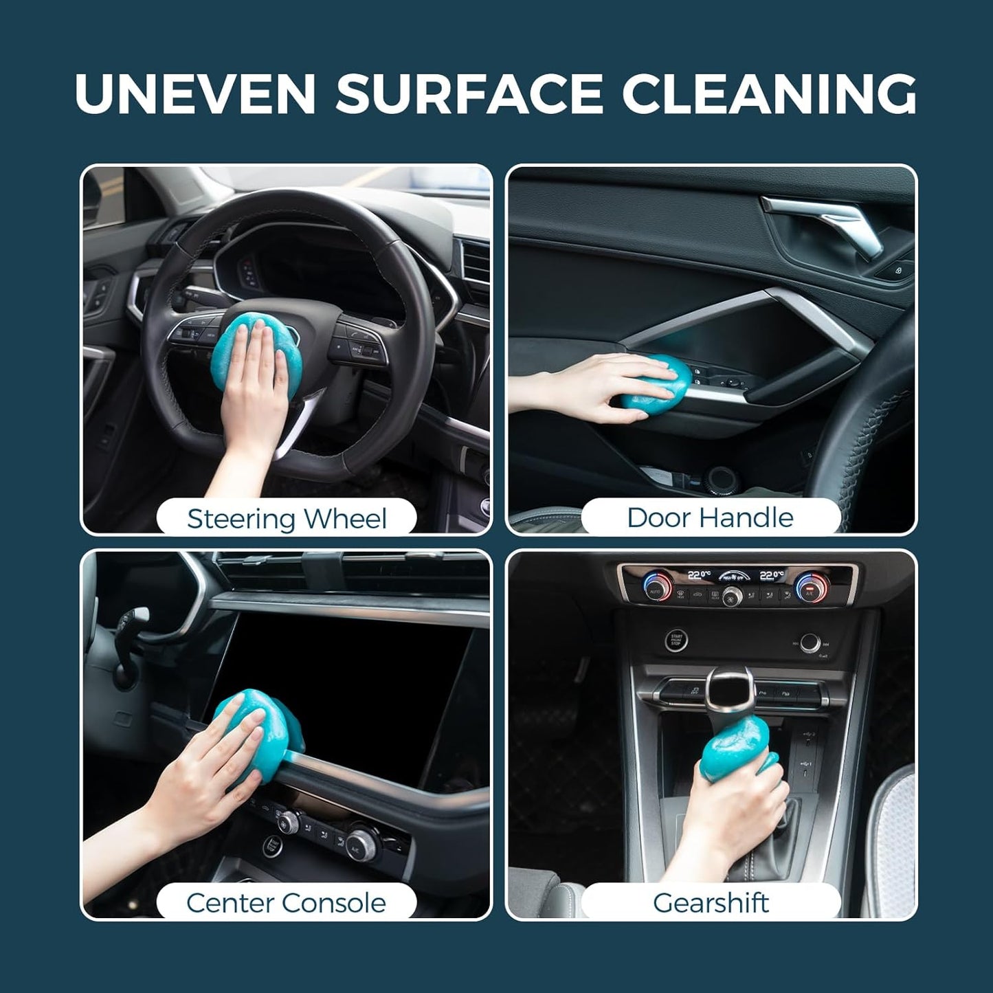 CLICK CLEAN Cleaning Gel for Car, 7oz Car Detailing Tools, Car Cleaning Putty Gel, Car Interior Cleaner Universal Dust Cleaner for Keyboard, Laptop, Car Air Vents (Bluebell)