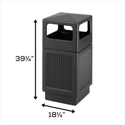 Safco Canmeleon Trash Can, 38 Gallons, Indoor and Outdoor Use, Durable & Weather-Resistant Commercial Garbage Can, Black