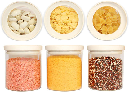 Urban Green Glass Food Storage Jar with Glass Lid, Food Canister Set with Airtight Lids, Pantry Storage Jar for Kitchen Organization. Food Storage Containers in Pack of 6, 16oz.