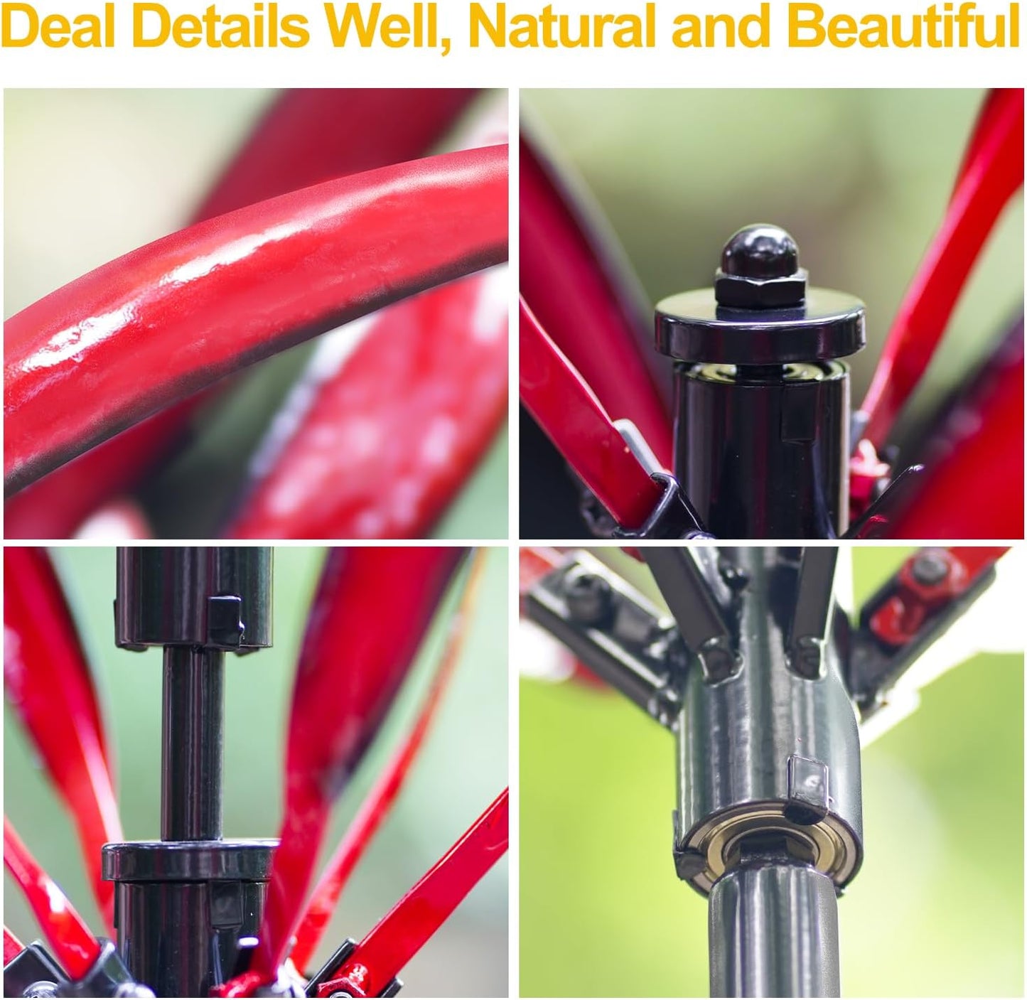 LimeHill Wind Spinner for Garden and Yard - Large Metal Kinetic Wind Sculptures Yard Art Outdoor (Burgundy 2)