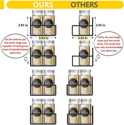 Magnetic Spice Rack Organizer for Fridge Seasoning Organizer for Kitchen storage with Screw or Adhesive Hanging,Magnetic Shelf with Hook for Refrigerator and Oven (3pack)