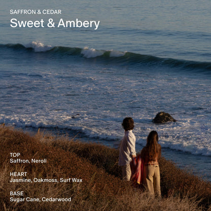 SALT & STONE Scented Candle for Women & Men | Hand-Poured, Aromatic & Fragrant | Coconut & Soy Blend Wax | 100% Cotton Wick | Long-Lasting 50 Hour Burn Time (8.5 oz) (Saffron & Cedar)