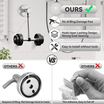 4 PCS Suction Cup Hooks for Shower, Stainless Steel No Drill Suction Towel Hooks, Reusable Sticky Silicone Suction Cup Base for Bathroom Wall, Glass, Mirror, Tile to Hang Loofahs, Robes (Silvery)