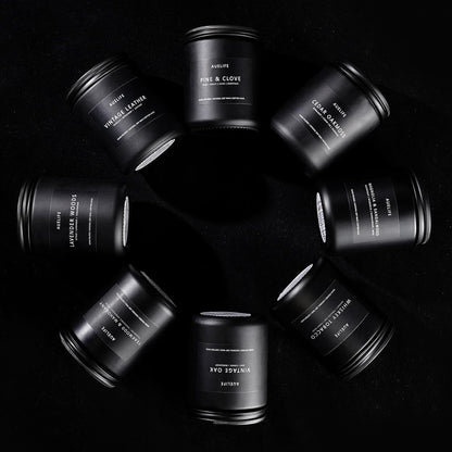 Scented Candles Set | Gifts for Men - 6Pack Candle Set - Masculine Candle, Soy Candles for Home Scented, Aromatherapy Gift - Fragrance of Smoke Vanilla/Leather/Mahogany/Tobacco/Oak/Amber Patchouli