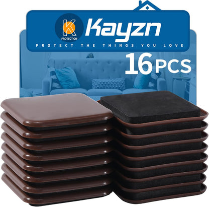 Furniture Sliders, 16pcs 3.5 inch Square Furniture Moving Kits Carpet Sliders for Moving Furniture, Heavy Duty Furniture Movers - Protect The Surface of Carpet, Easily Move Any Items