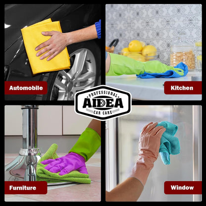 AIDEA Microfiber Cleaning Cloth 10PK, Micro Fiber Cloth for Cleaning Cars, Premium All Purpose Car Towels, Dusting Cloth Cleaning Rags SUVs, House, Kitchen, Window, Workshops, 12"×12"