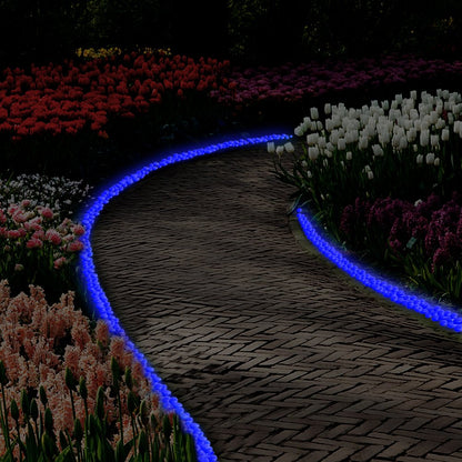 Glow in The Dark Pebbles for Outdoor Decor, Garden Lawn Yard, Aquarium, Walkway, Fish Tank, Pathway, Powered by Light or Solar-Recharge Repeatedly, Luminous Pebbles (Blue-200)