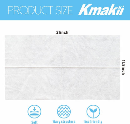 KMAKII Handi Wipe Reusable Cloths - Multi-Purpose Disposable Dish Cloths and Towels, Ultra Absorbent, Fast-Dry, Durable Cleaning Wipes for Kitchen and Home, White, 11.8 x 21 inches, Pack of 80