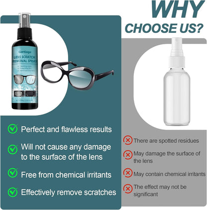 Eyeglass Scratch Remover for Lenses, Eyeglass Cleaner Spray, Glasses Lens Scratch Remover for Eyeglasses, Sunglasses Cleaning Kit (2PCS)
