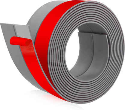 Weather Stripping Door Draft Stopper Flexible Self Adhesive Silicone Door Seal Strip for Glass Doors Windows and Shower Glass Gaps, 2 Inch Wide X 10 Feet Long, Gray