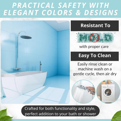 ENKOSI Bath Mat - Large Non Slip Bathtub & Shower Mat - Extra Long 40 x 16 Inch Bathroom Mats for Tub Nonslip Anti Slip Bathmats (40x16 Clear Blue 1-Pack)