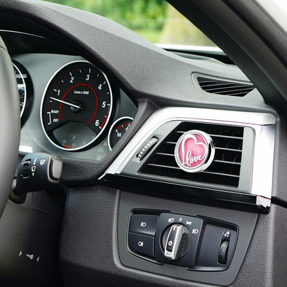 Essential Oil Car Diffuser Vent Clips Christmas Air Freshener Car Accessories for Women with 10 Felt Pad(Heart Love)