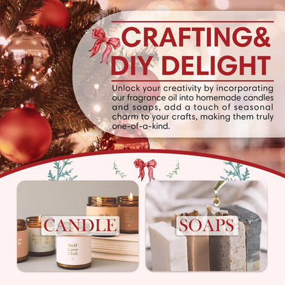 SALKING Christmas Spirit Fragrance Oil, 120ml (4 Fl Oz) Premium Essential Oils for Diffuser, Candle Scents for Candle Making, Soap Making Supplies, Diffuser Oil Scents, Holiday Gifts