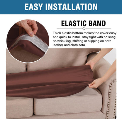 H.VERSAILTEX Velvet Stretch Individual Couch Cushion Cover Plush Cushion Slipcover for Loveseat Sofa Cushion Furniture Protector Seat Cushion Sofa Cover (1 Piece Sofa Cushion Cover, Burnt Brick)