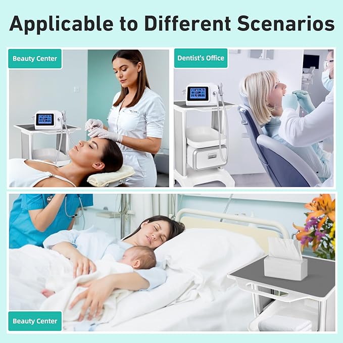 Professional Mobile Medical Trolley with Wheels and Drawers for Home Bedroom Salon Lab Hospital Dental Office Clinic