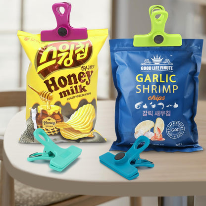 TACGEA Chip Clips, Magnetic Bag Clips with Air Tight Seal for Food Storage, 8-Piece