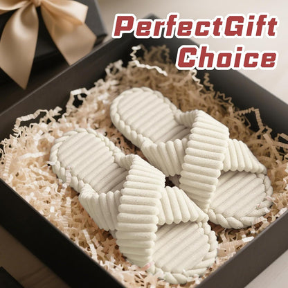 ZOORON Women's Cozy Slippers Crossbands & Durable Foam - Soft Plush Lined Non-Slip Indoor Outdoor Open Toe Shoes Trendy Gift