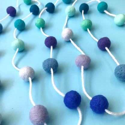 Felt Ball Garland Misscrafts 9.8 Feet 100% Wool Roving Pom Pom Garland 20mm Colorful for Baby Shower Grand Opening Party Festivals Room Decorations