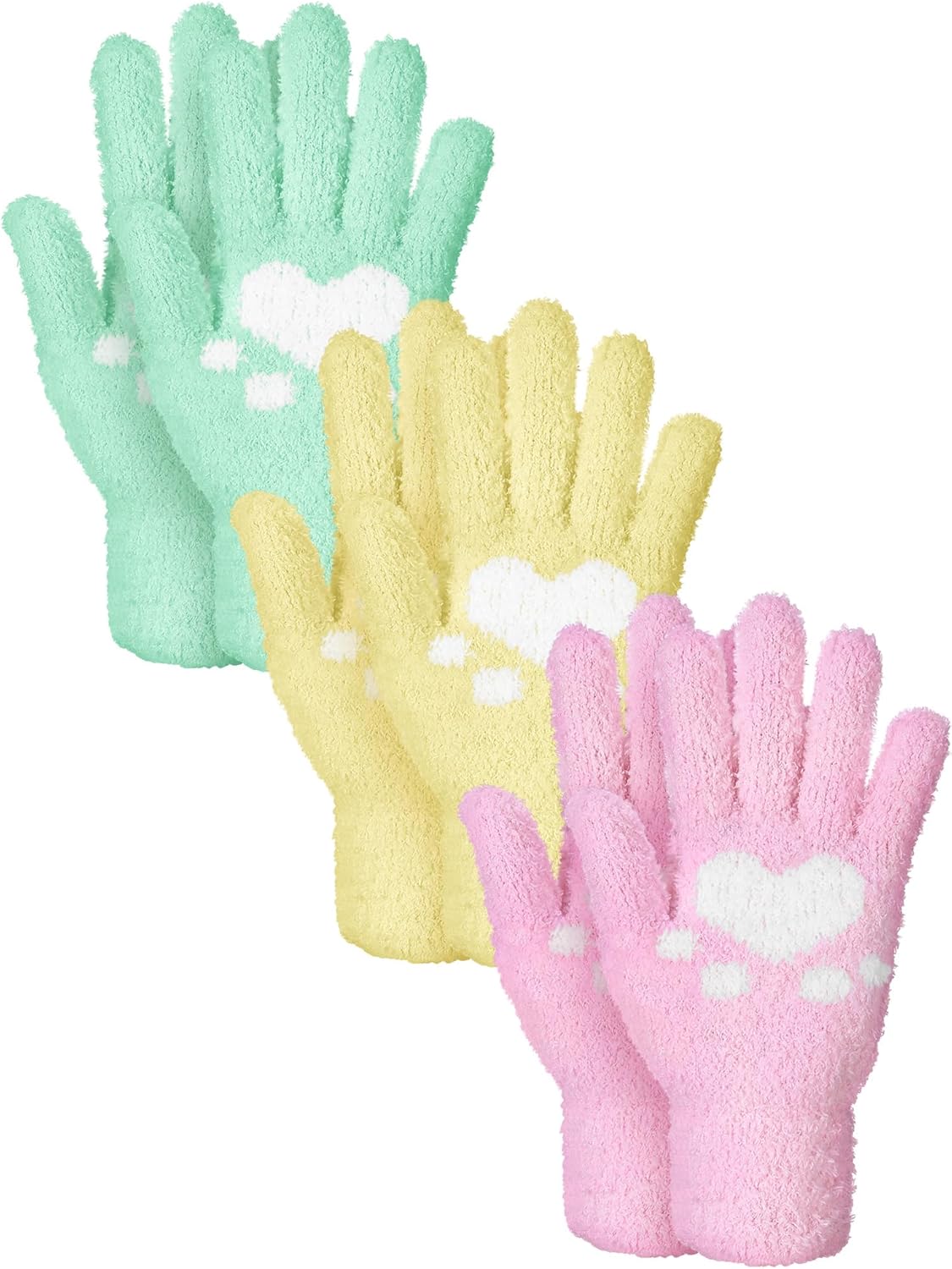 Patelai 3 Pairs Microfiber Plant Dusting Gloves Leaf Cleaning Gloves for Indoor Plants, Blinds, Furniture, House(Medium,Mint Green, Light Pink, Grass Green)