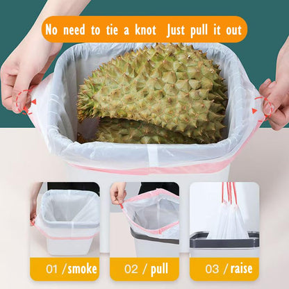 Ultra Thick Heavy Duty Plastic 16-18 Gallon Drawstring Trash Bags White Leak Proof Large Garbage Bags for Tall Kitchen Home Office Outdoor (18 Gallon Drawstring Trash Bags)