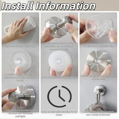 2025 Upgraded Stainless Steel Heavy Duty Suction Cup Hooks For Shower Bathroom Accessories Removable Hook For Glass Window Door Wall Hooks For Hanging Towels Robes Wreaths (Pack Of 5, White)