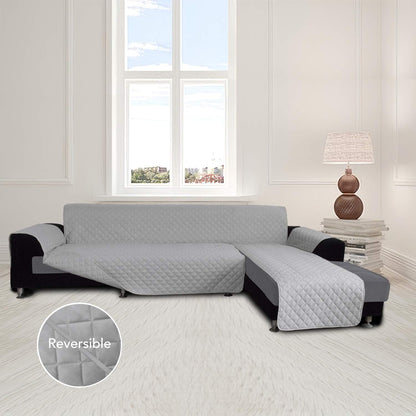 Easy-Going Sofa Slipcover L Shape Sofa Cover Sectional Couch Cover Furniture Protector Mat for Pets Dog Cat (X-Large, Light Gray/Light Gray)