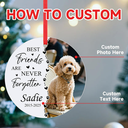 Personalized Pet Memorial Ornament - Custom Photo, Name & Dates - Sympathy Keepsake Gift for Loss of Dog, Cat - Dog Memorial Gifts for Pet Lover